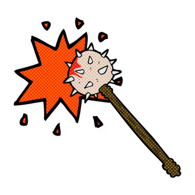 komik karikatür kanlı Ortaçağ topuz