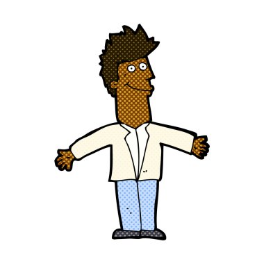 komik karikatür mutlu adam