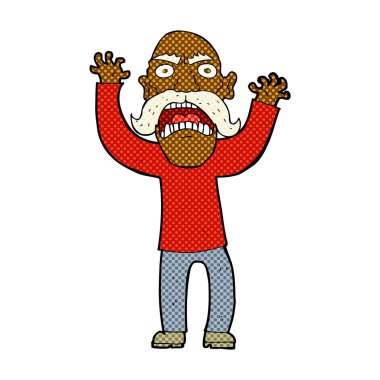 komik karikatür kızgın ihtiyar