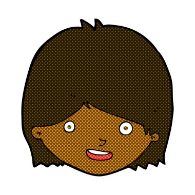 komik karikatür mutlu kadın yüzü