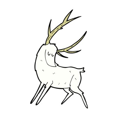 komik karikatür beyaz geyik