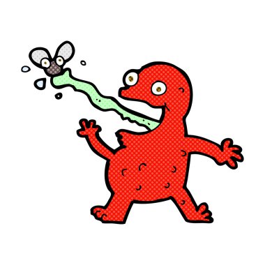 komik karikatür kurbağa alıcı sinek