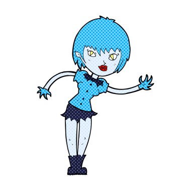 komik karikatür vampir kız karşılama