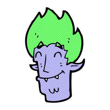 komik karikatür mutlu vampir kafa