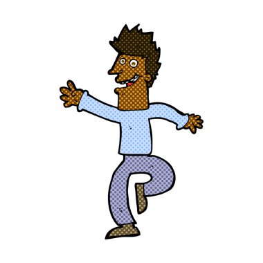 komik karikatür mutlu adam