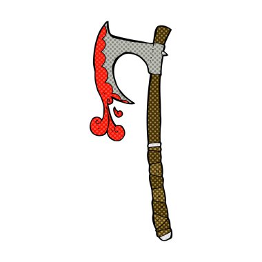 komik karikatür viking baltası