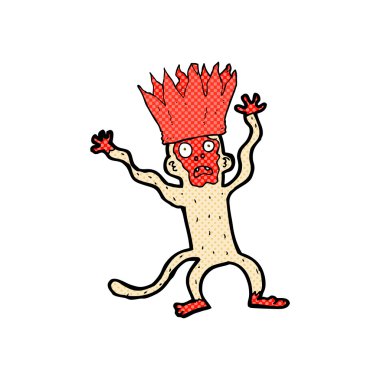 komik karikatür korkmuş maymun