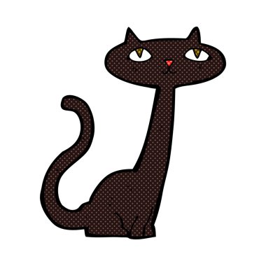 komik karikatür siyah kedi