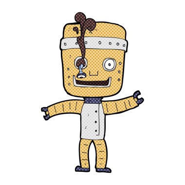 komik karikatür komik eski robot