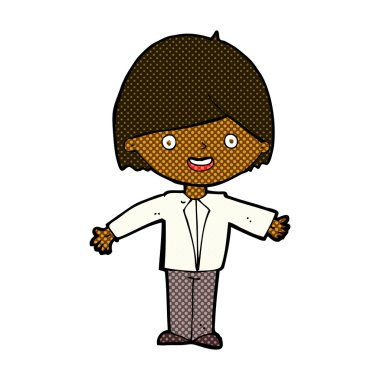 komik karikatür mutlu adam