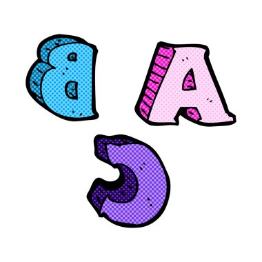 komik karikatür Abc harfleri