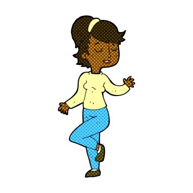 komik çizgi film dans eden kadın