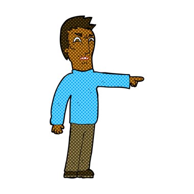 komik karikatür kızgın adam işaret