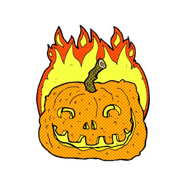 komik karikatür kabak yanan