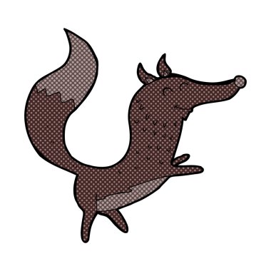 komik karikatür mutlu kurt