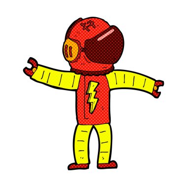 komik karikatür astronot