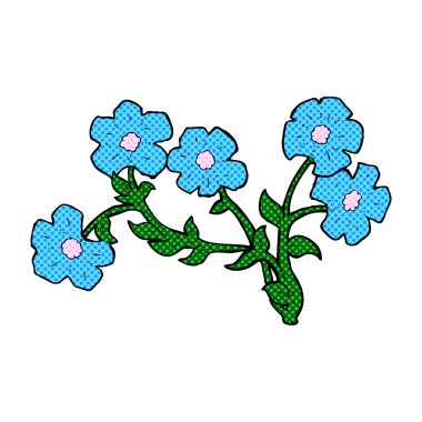 komik karikatür çiçekler