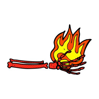 komik çizgi film sihirli iskelet el