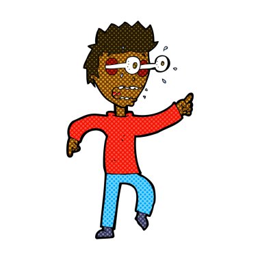 komik çizgi film gözleri haşhaş ile adam