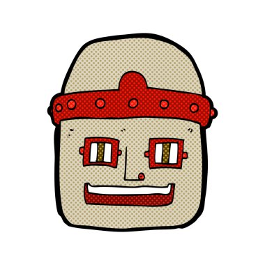 komik karikatür robot baş