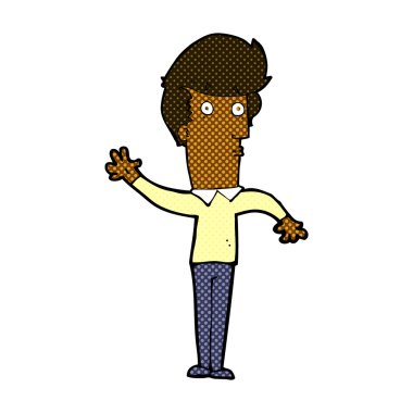 komik karikatür gergin adam sallayarak