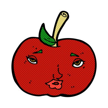 komik karikatür apple yüzünü ile