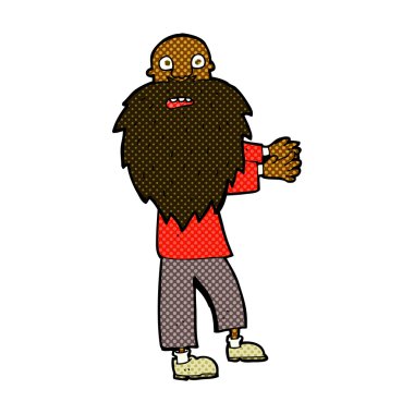 yaşlı adam komik karikatür sakallı