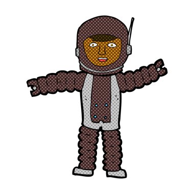 komik karikatür astronot