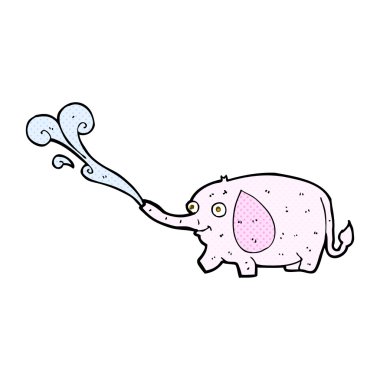 komik karikatür komik küçük fil su oyuncak