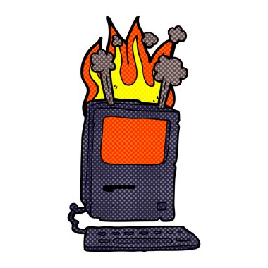 komik karikatür eski bilgisayar