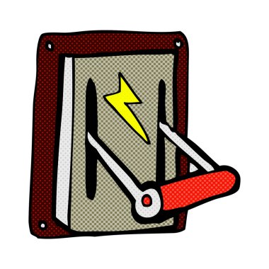 komik karikatür endüstriyel makine kolu