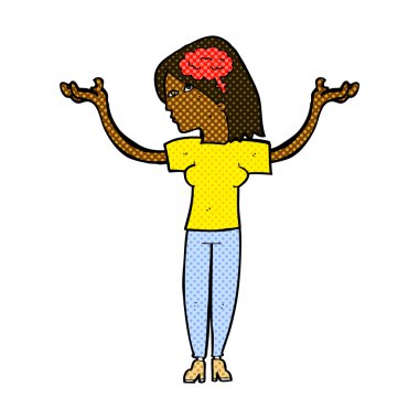 komik karikatür akıllı kadın