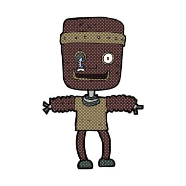 komik karikatür robot