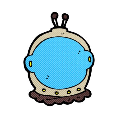 komik karikatür astronot kask