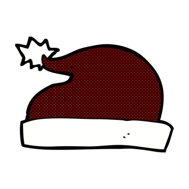 komik karikatür Noel Baba şapkası