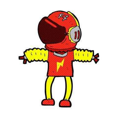 komik karikatür astronot