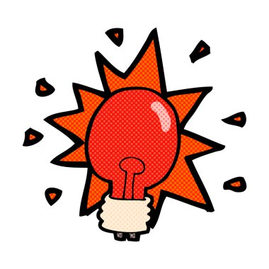 komik karikatür kırmızı ışık ampul