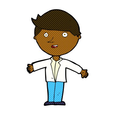 casual ceketli adamı komik karikatür