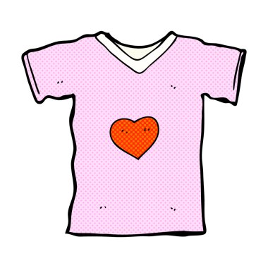 aşk kalp ile komik karikatür t gömlek