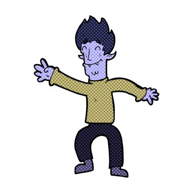 komik karikatür mutlu vampir adam