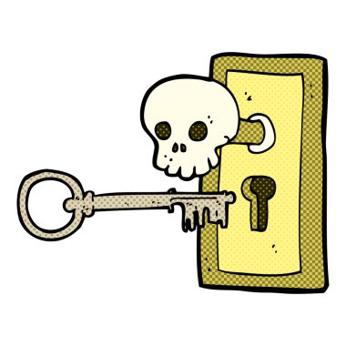 komik karikatür ürkütücü kapı kolu