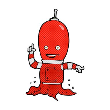 komik karikatür uzaylı uzay adamı