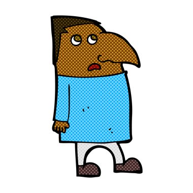 çizgi çizgi film endişeli adam