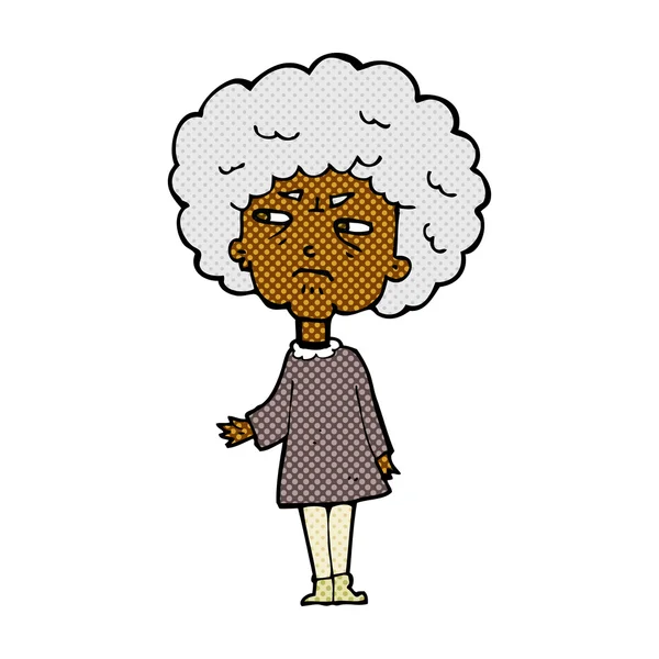 Comic cartoon old lady — Stock Vector