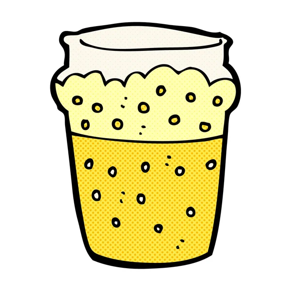 BD dessin animé verre de bière — Image vectorielle