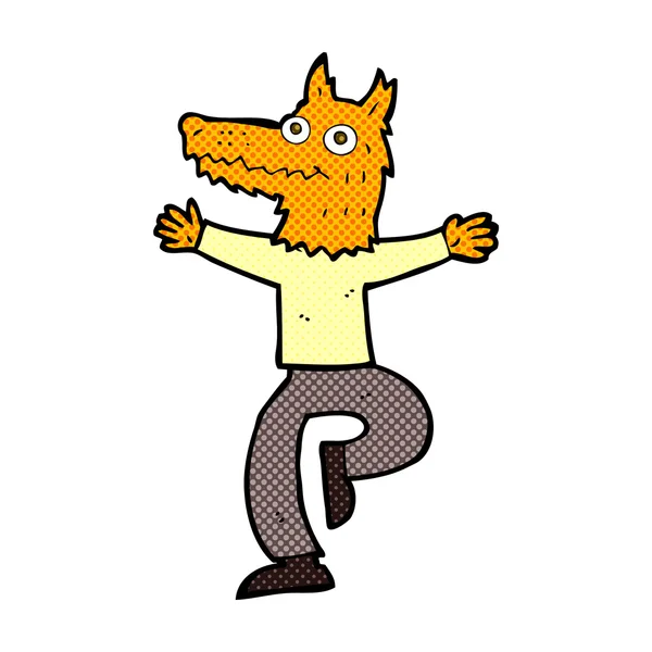 Comic cartoon fox man — Stock Vector