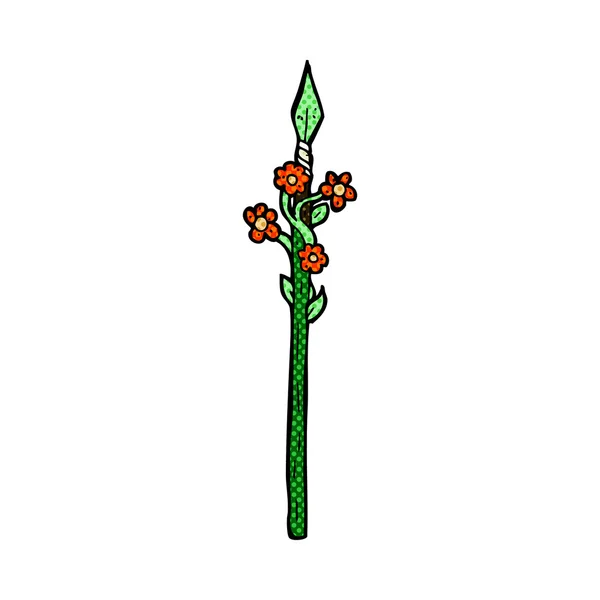 Comic cartoon flowering spear — стоковый вектор