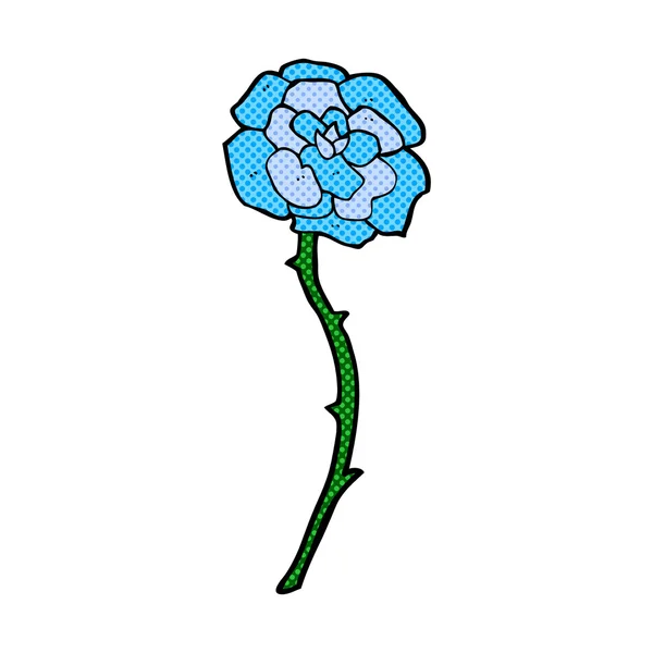 Desenho animado de tatuagem de flor azul — Vetor de Stock