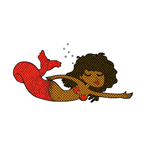 Comic cartoon mermaid — Stock Vector