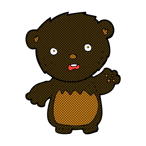 Historieta de dibujos animados preocupado oso negro — Vector de stock